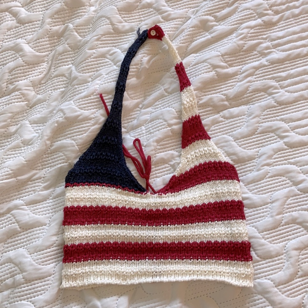 America knit crop top